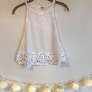 White laced crop top